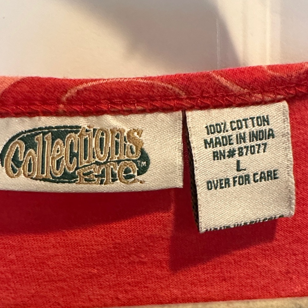 Collectors Etc. Red and Blue Starry Short Sleeve Top - Picture 2 of 3